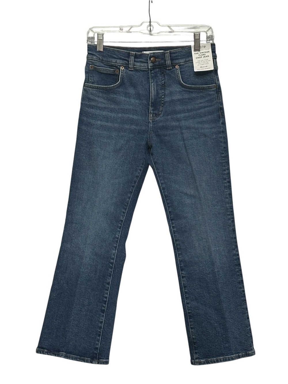 Madewell The Petite Vintage Flare Crop Jean High Rise Magic Pockets NWT Size 27P - Picture 4 of 7